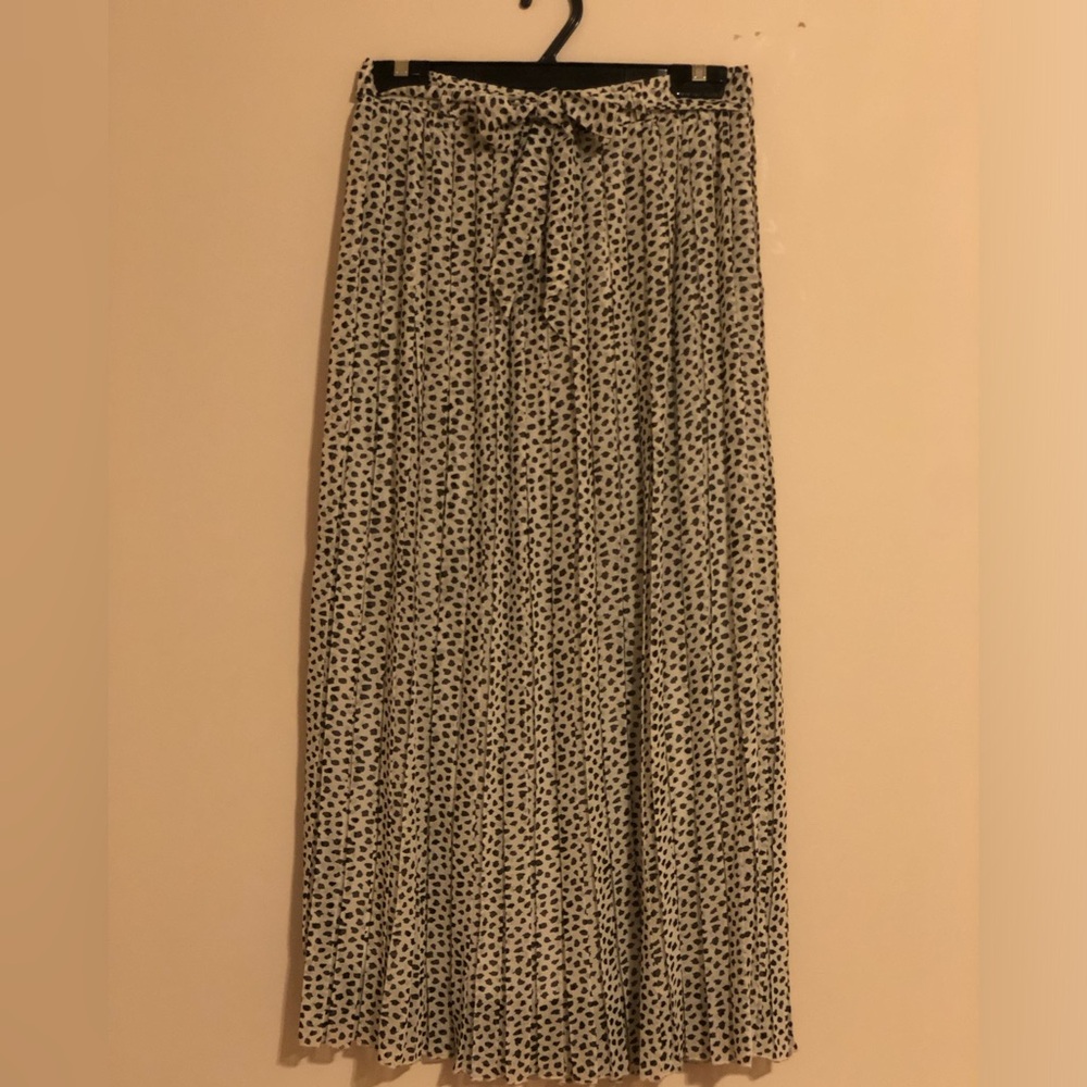 Joie Black and Cream Polka Dot Maxi Skirt